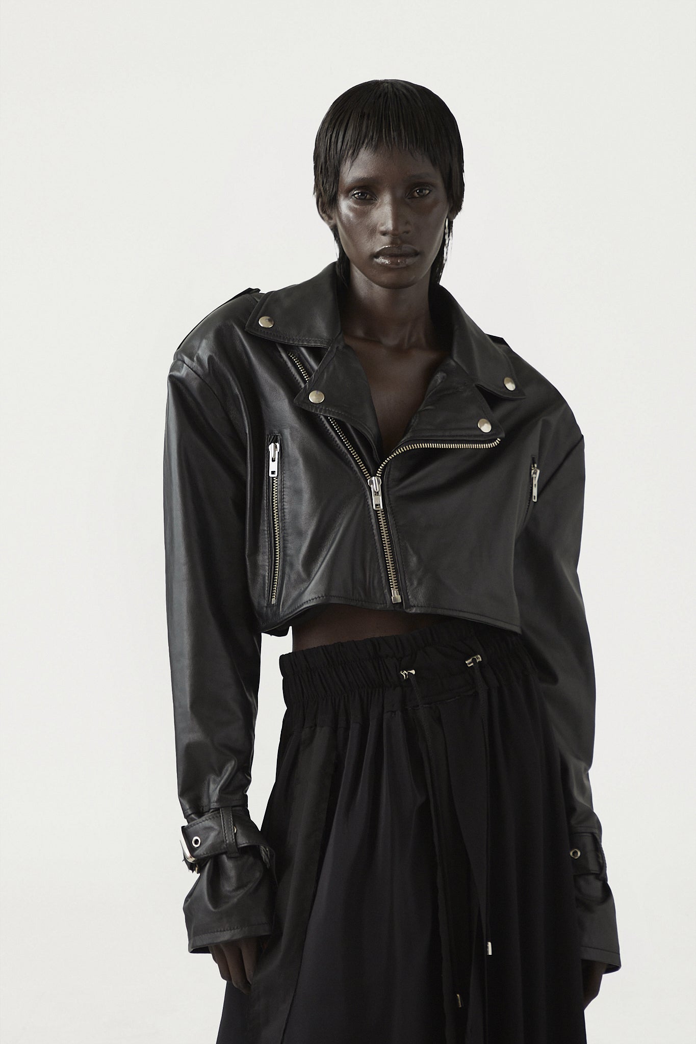 Cropped Leather Jacket