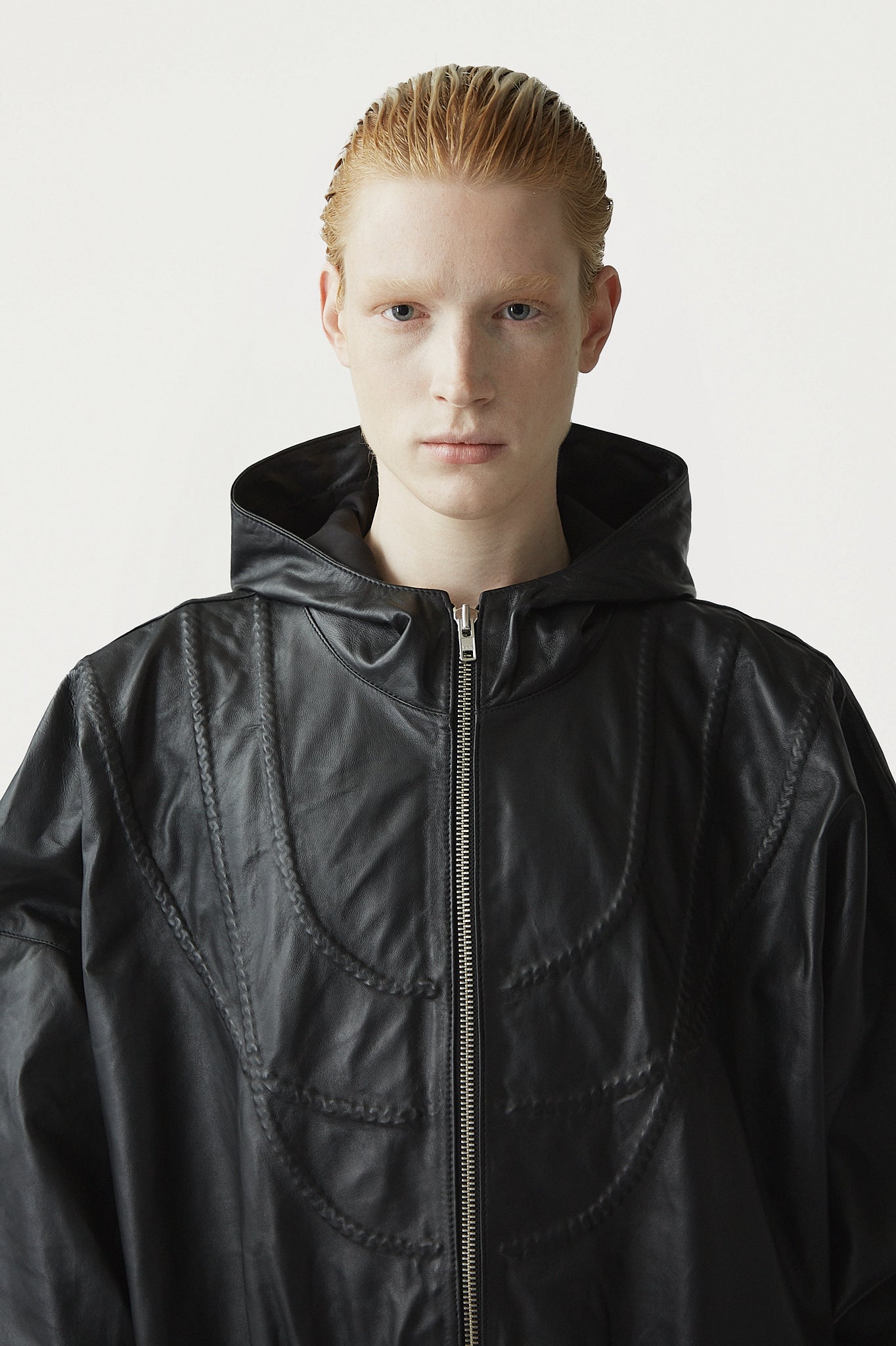 Embossed Leather Sweater