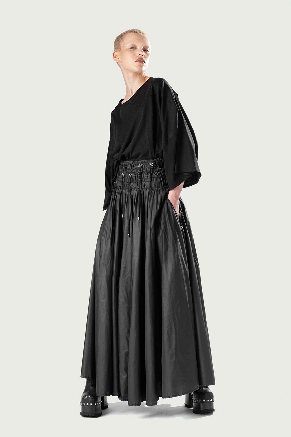 Drawstring Maxi Skirt