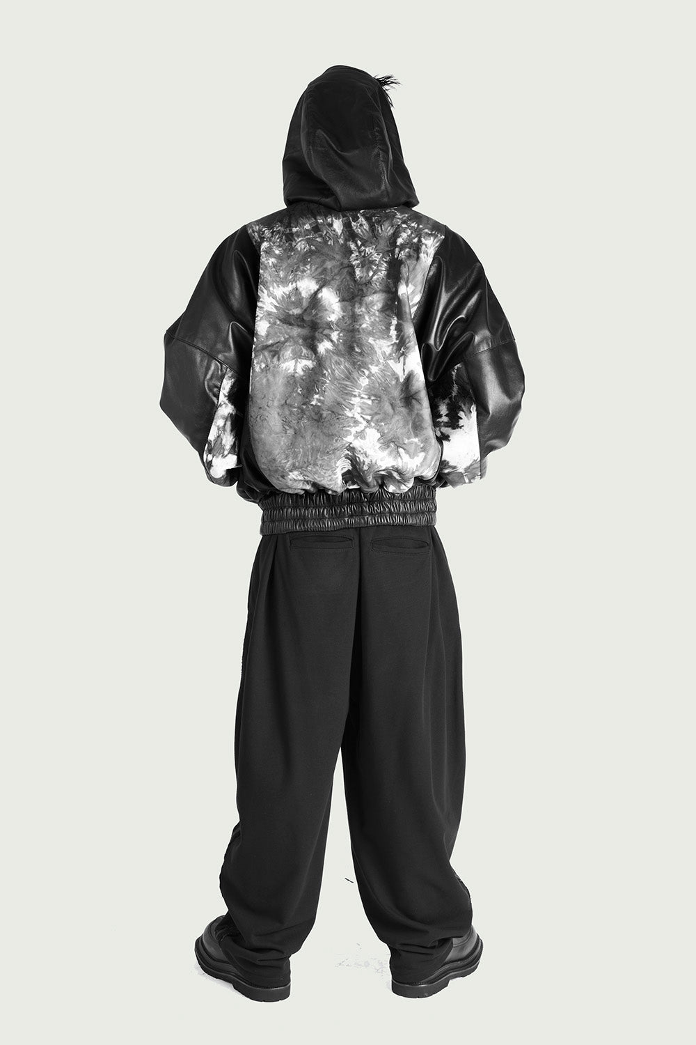 Leather Hooded Bomber