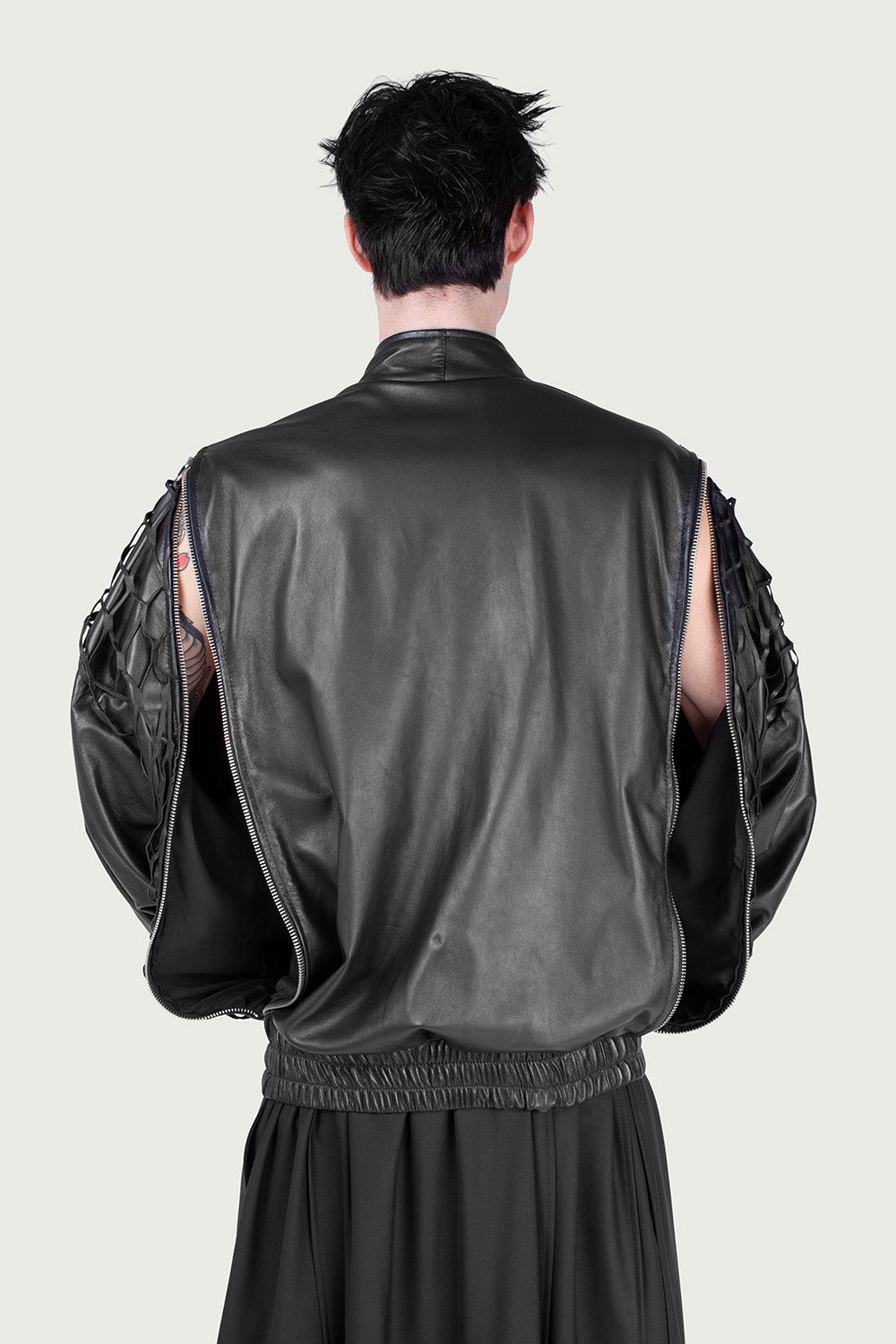 Leather Zip Bomber