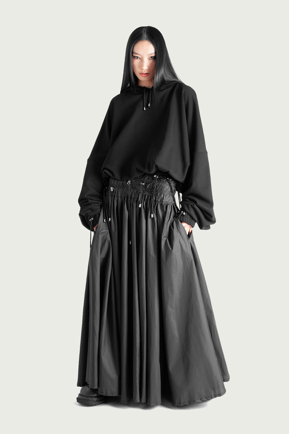 Drawstring Maxi Skirt