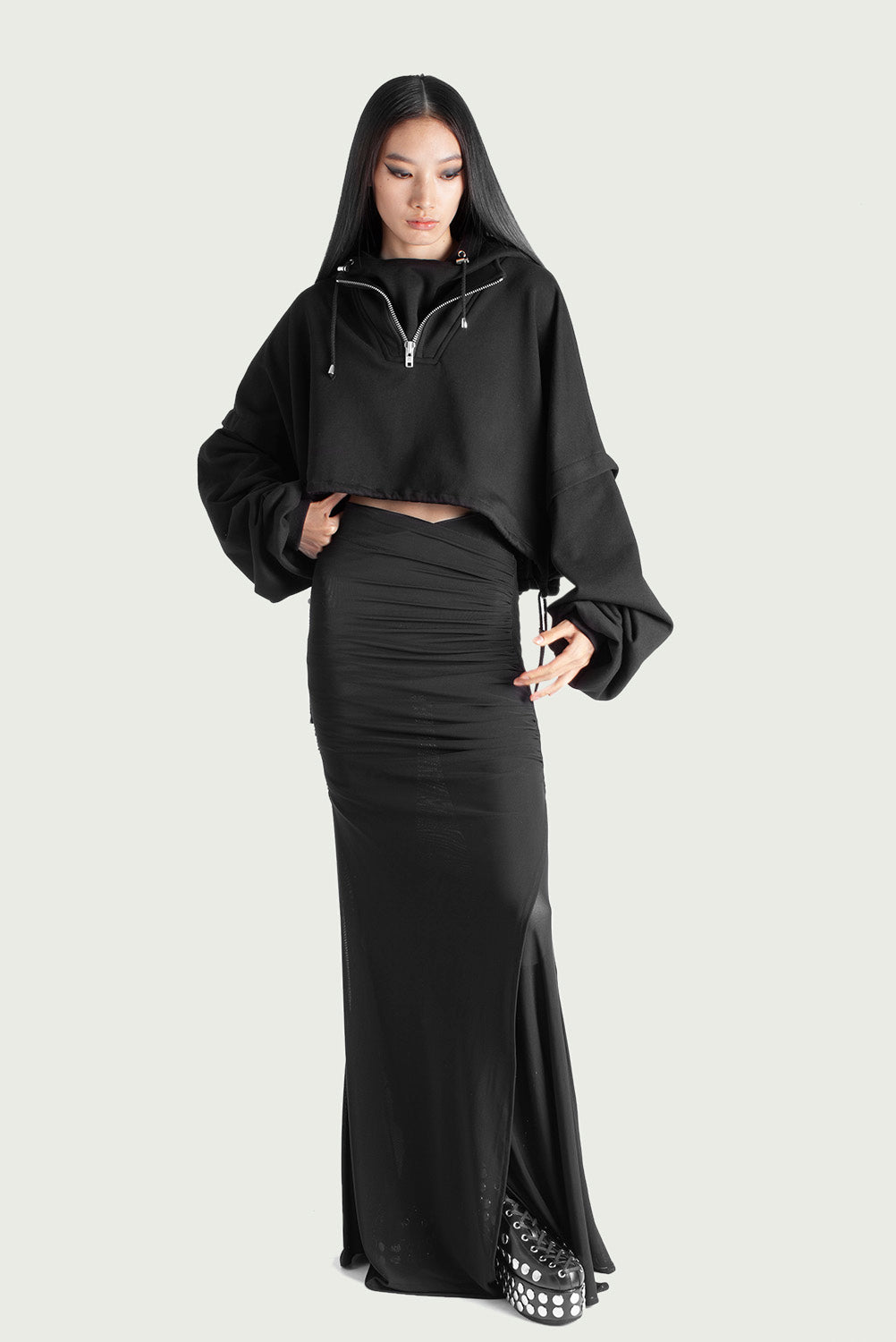 Draped Maxi Skirt