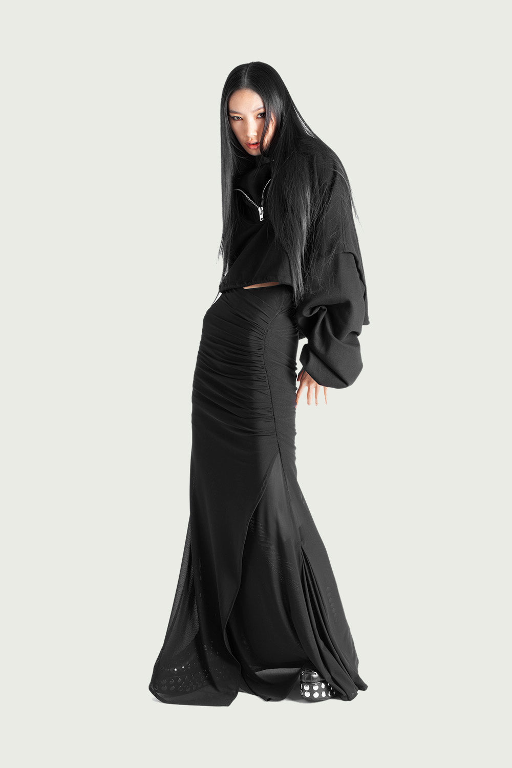 Draped Maxi Skirt